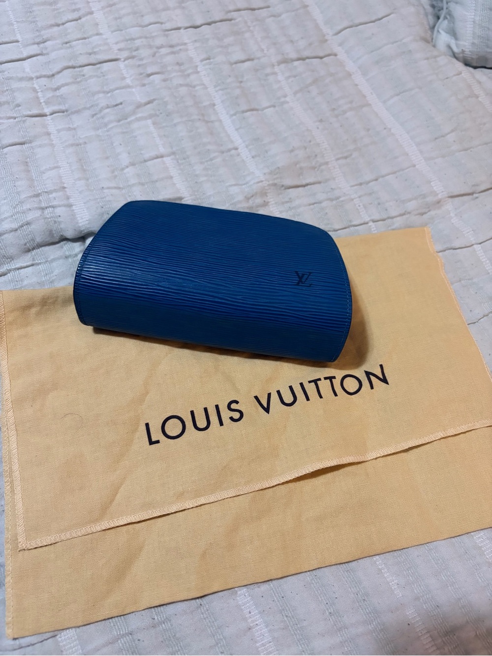 Louis Vuitton Navy Epi Leather Zip Pouch
